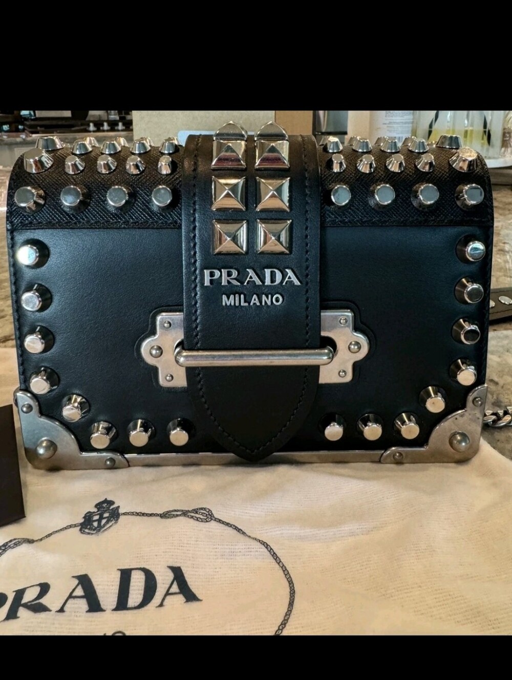 Prada cahier studded